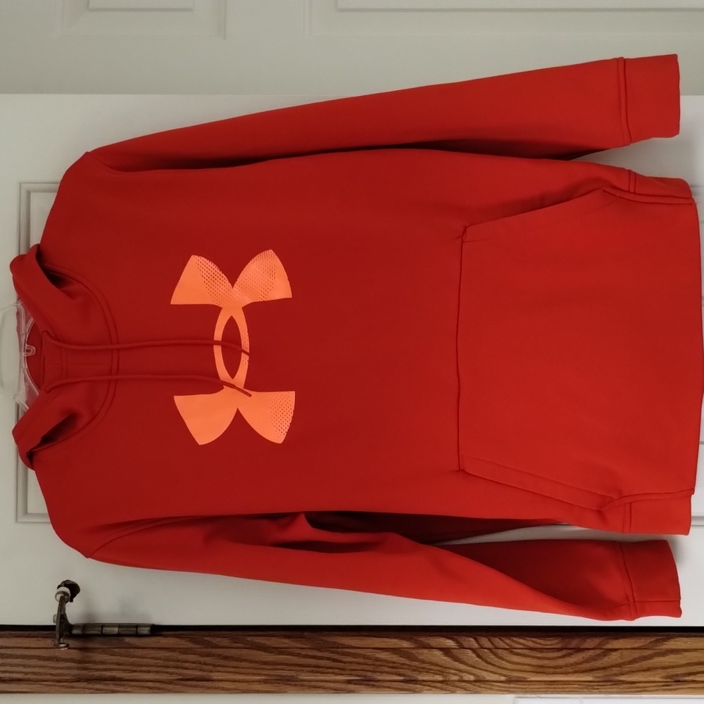 Under Armour men's ColdGear fleece hoodie, burnt orange, like new!